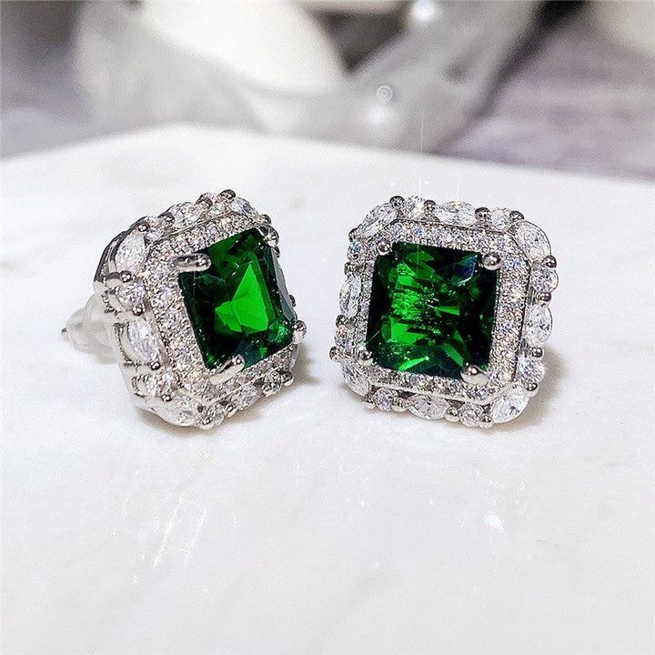 Zirkón és Smaragd Fülbevaló
