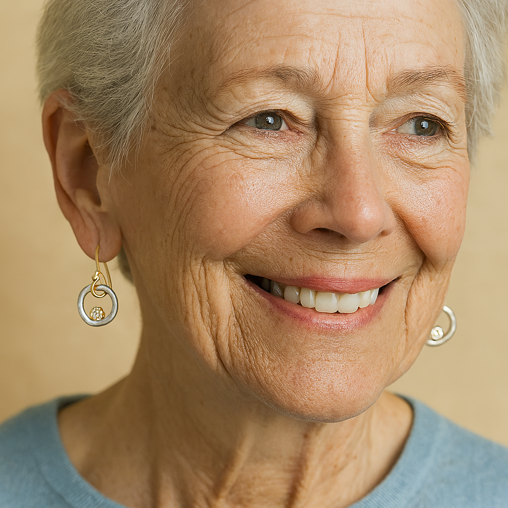 Vintage Fülbevalók Arany és Ezüst Zirkónnal