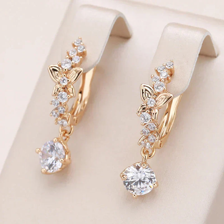 Elegáns Zirconia Fülbevalók Aranyban