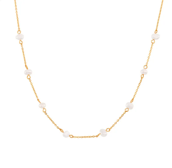 Rozsdamentes Acél Gyöngy Nyaklánc és Karkötő Szett