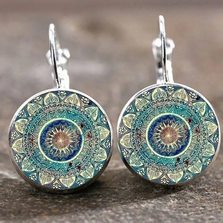Vintage Mandala Kerek Fülbevalók