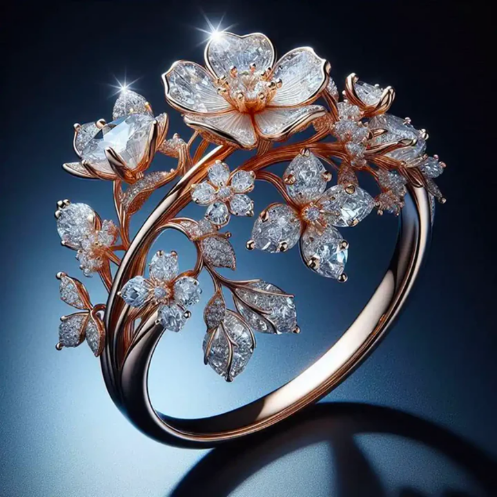 Bright Crystal Blossom gyűrű